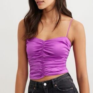 Dynamite Ruched Front Satin Cami NWT size S